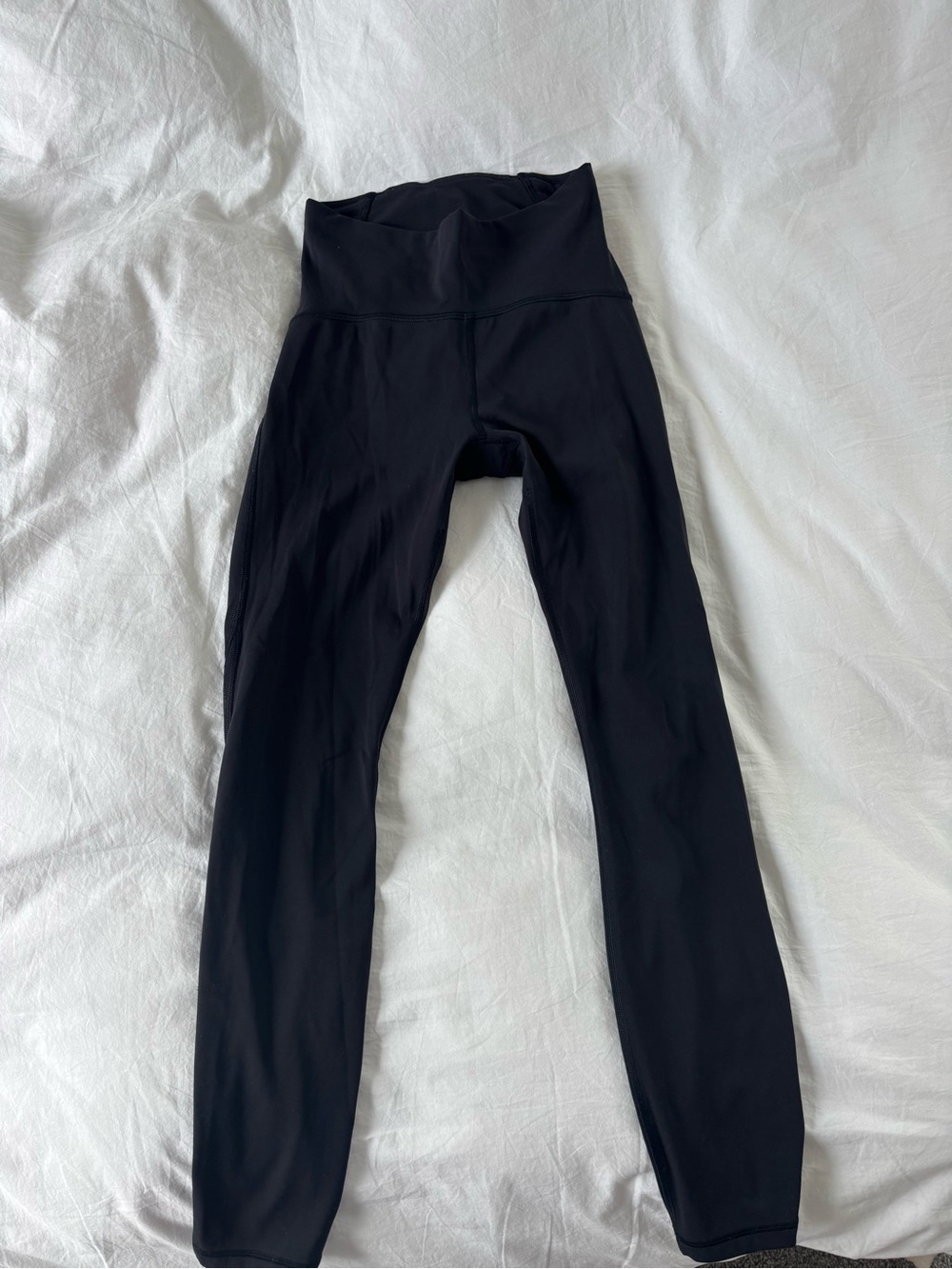 lululemon athletica Black High-Waist Leggings with mesh detail at the ankle